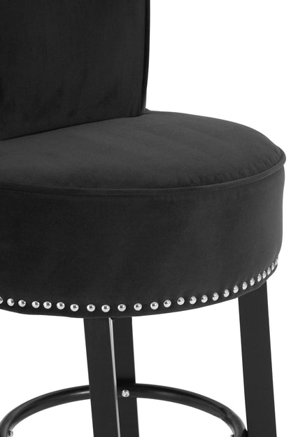 Loxton Black Velvet Bar Stool