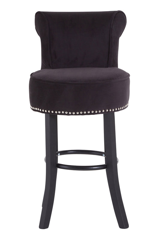Loxton Black Velvet Bar Stool