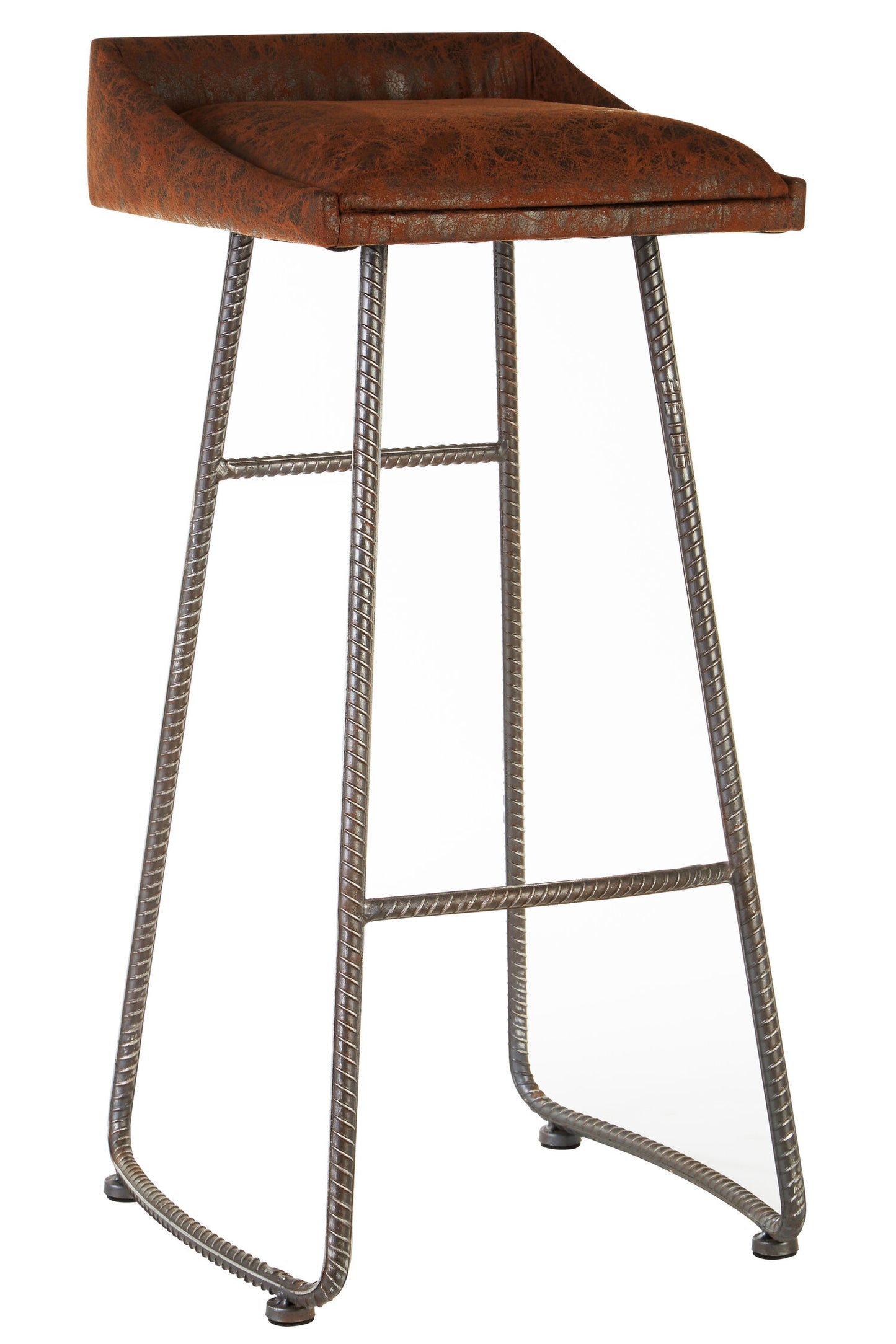 Brixton Industrial Brown Leather Effect Bar Stool