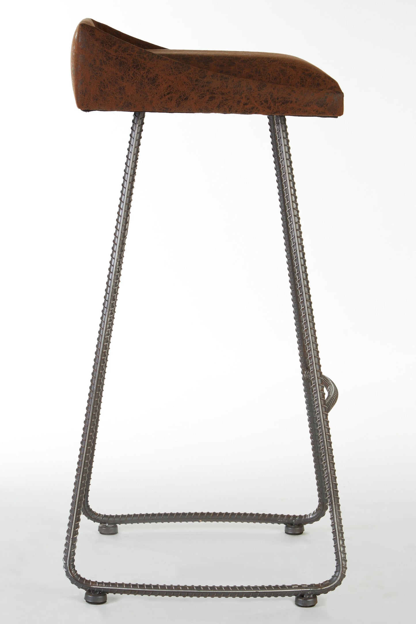 Brixton Industrial Brown Leather Effect Bar Stool
