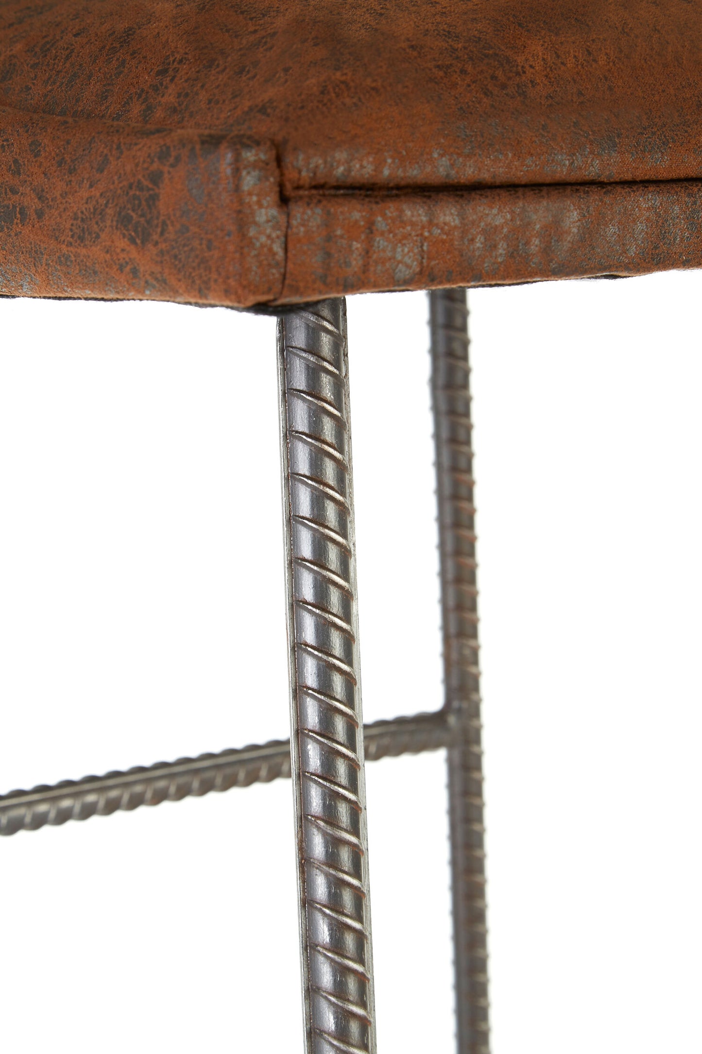 Brixton Industrial Brown Leather Effect Bar Stool