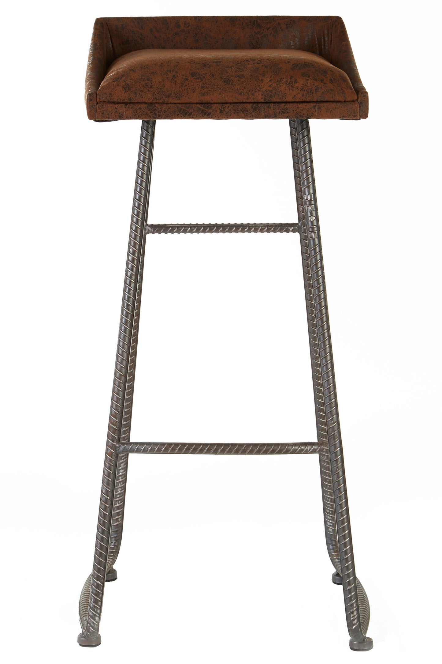 Brixton Industrial Brown Leather Effect Bar Stool