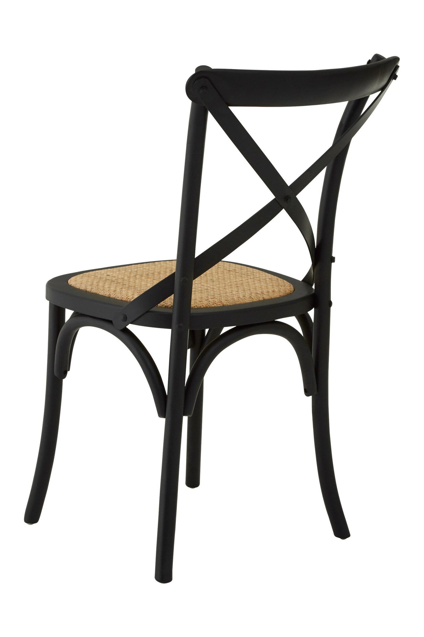 Farmhouse Oak Wood and Rattan Dining Chair