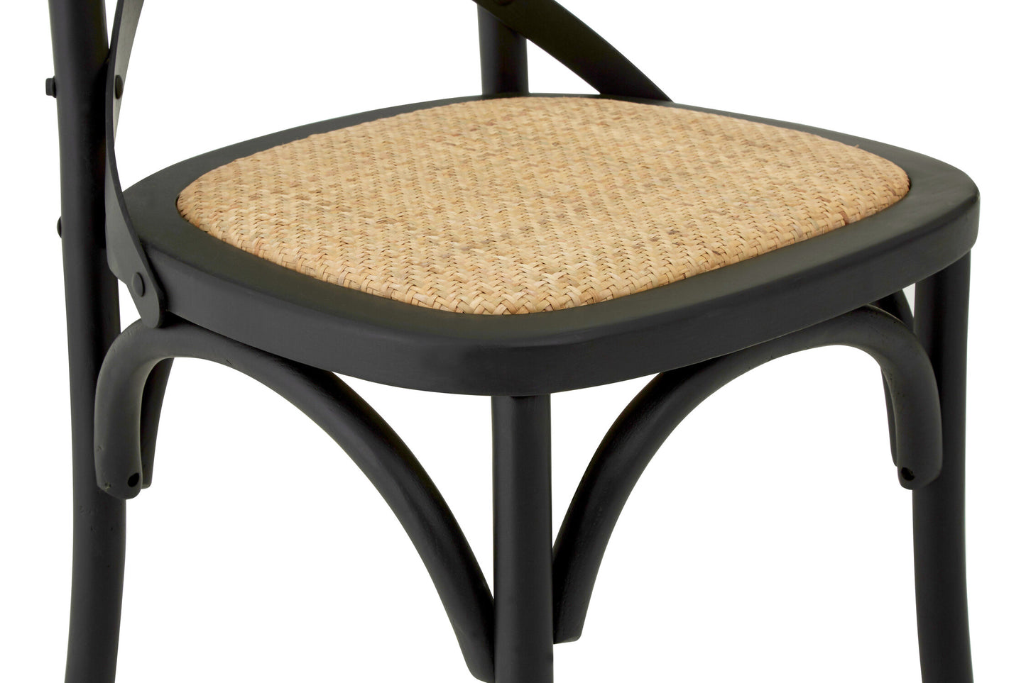 Farmhouse Oak Wood and Rattan Dining Chair