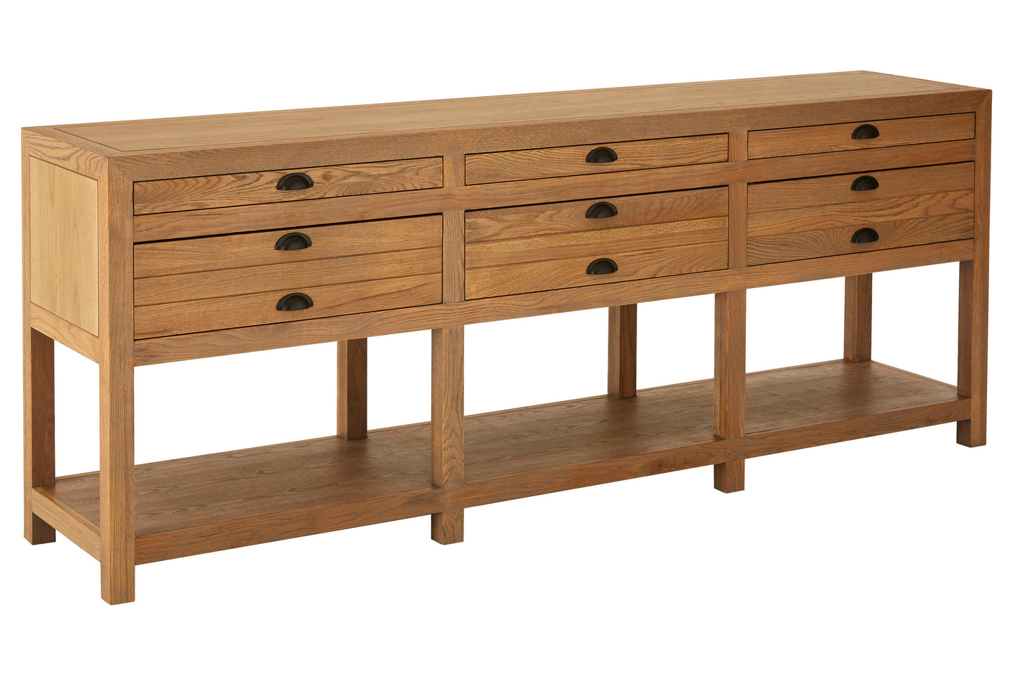 Austin Washed Grey Oak Wood Console Table with Drawers | Bali & Blue