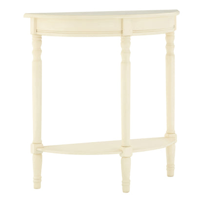 Cambridge Ivory Pine Wood Half Moon Console Table