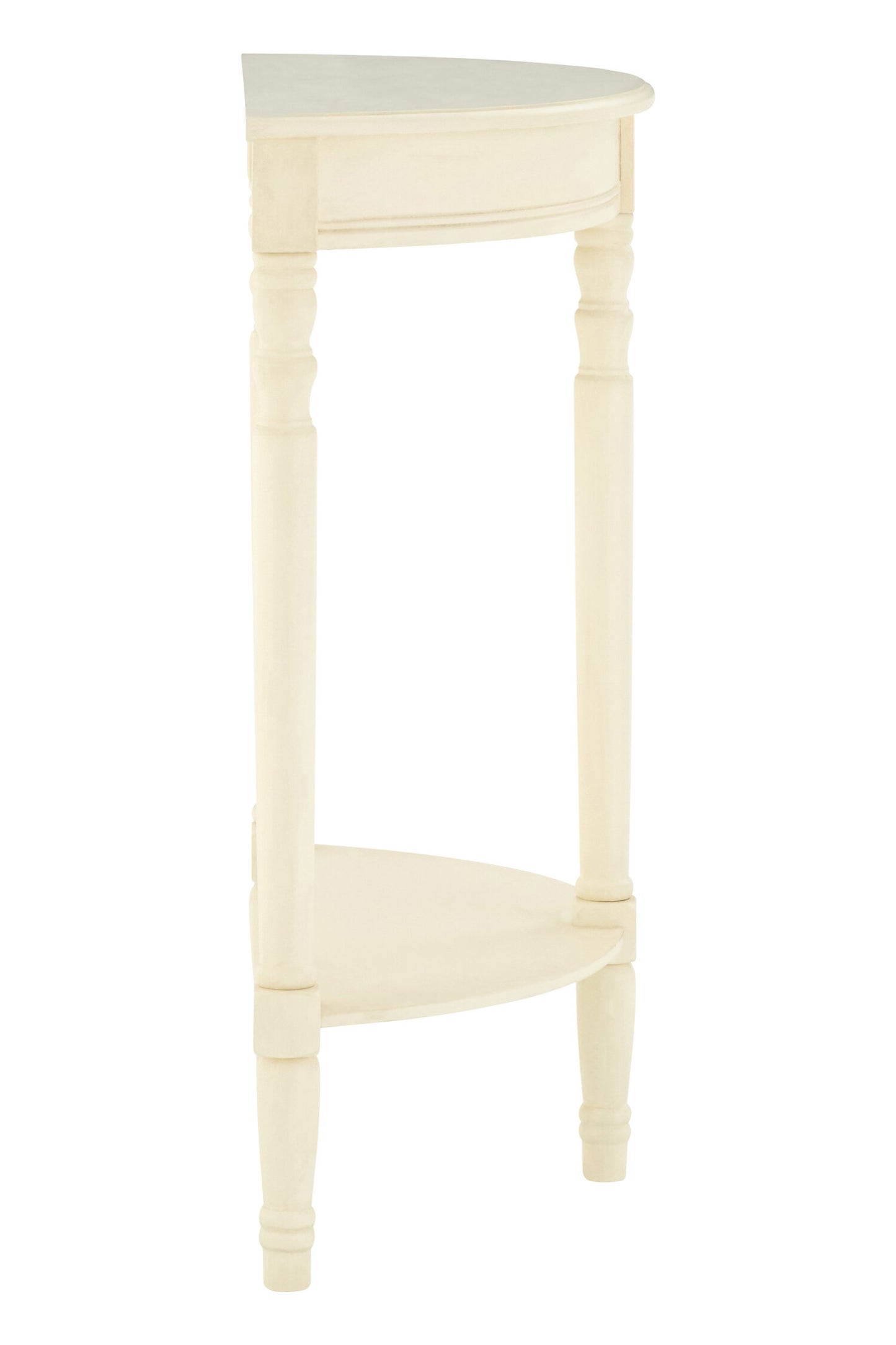 Cambridge Ivory Pine Wood Half Moon Console Table