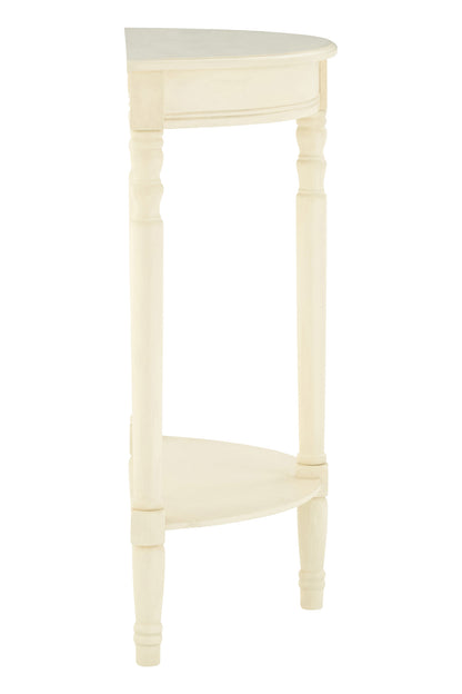 Cambridge Ivory Pine Wood Half Moon Console Table