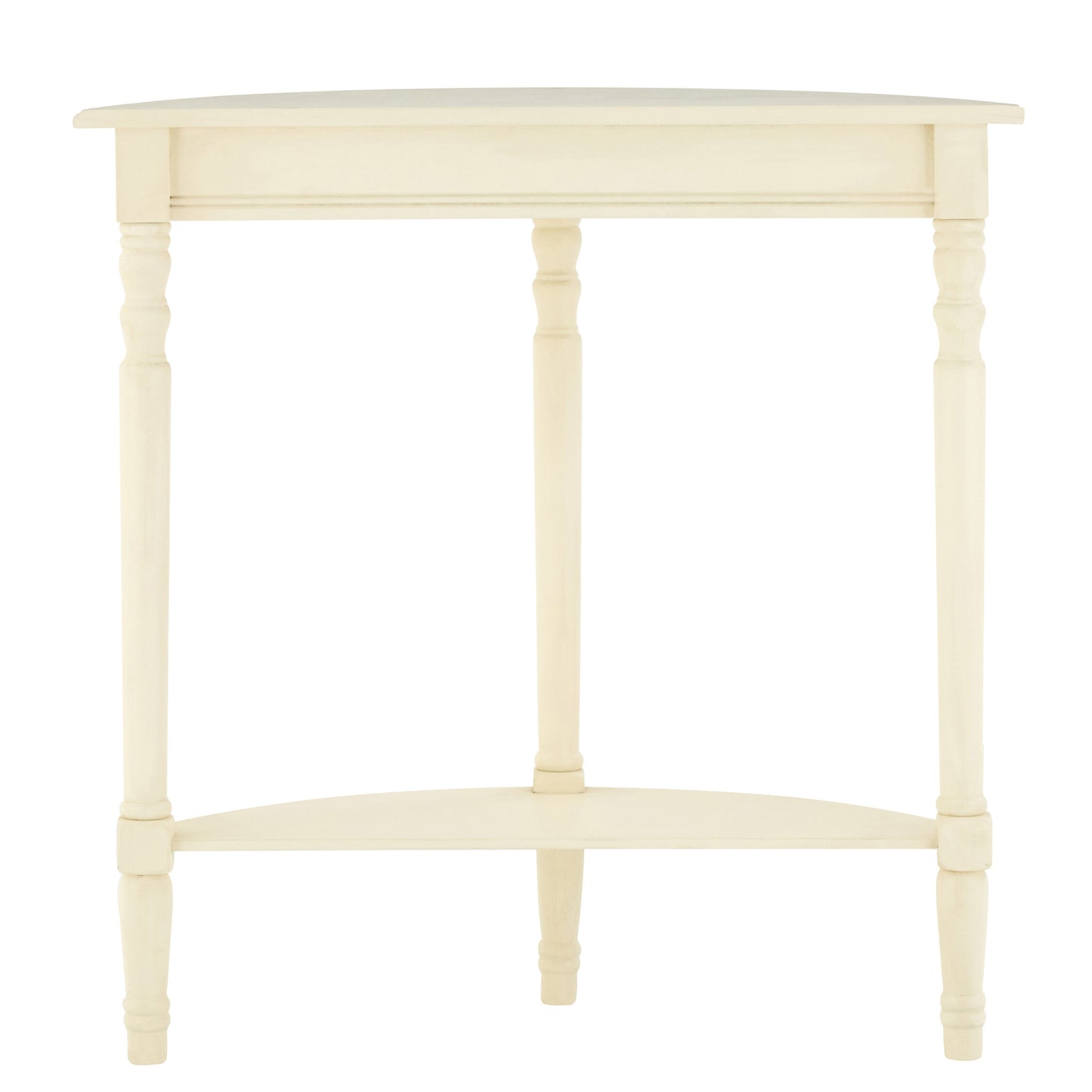 Cambridge Ivory Pine Wood Half Moon Console Table