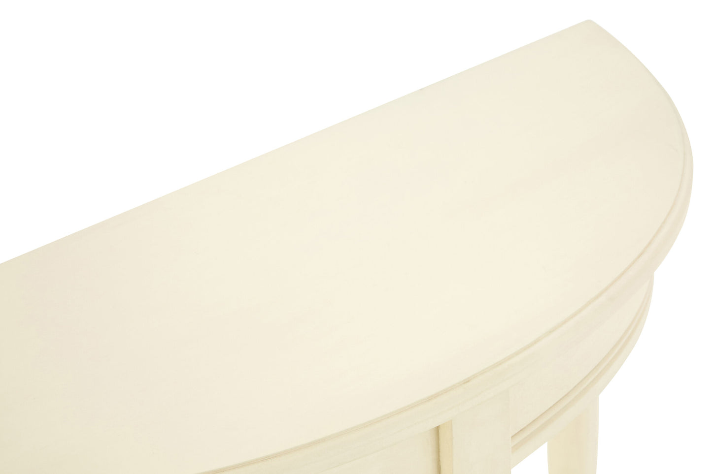 Cambridge Ivory Pine Wood Half Moon Console Table