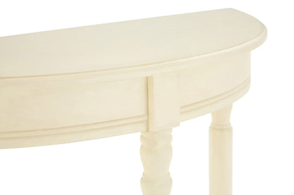 Cambridge Ivory Pine Wood Half Moon Console Table