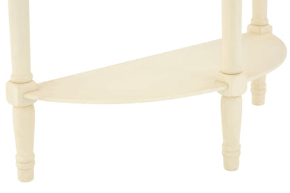 Cambridge Ivory Pine Wood Half Moon Console Table