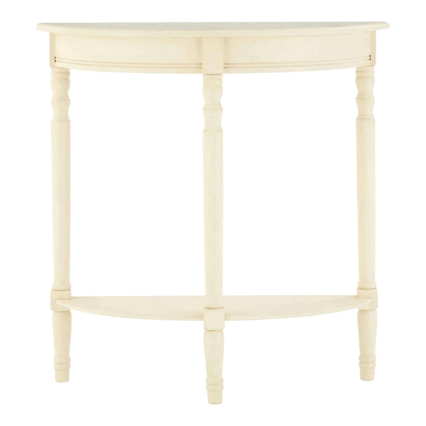 Cambridge Ivory Pine Wood Half Moon Console Table