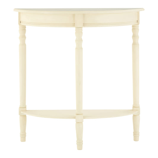 Cambridge Ivory Pine Wood Half Moon Console Table