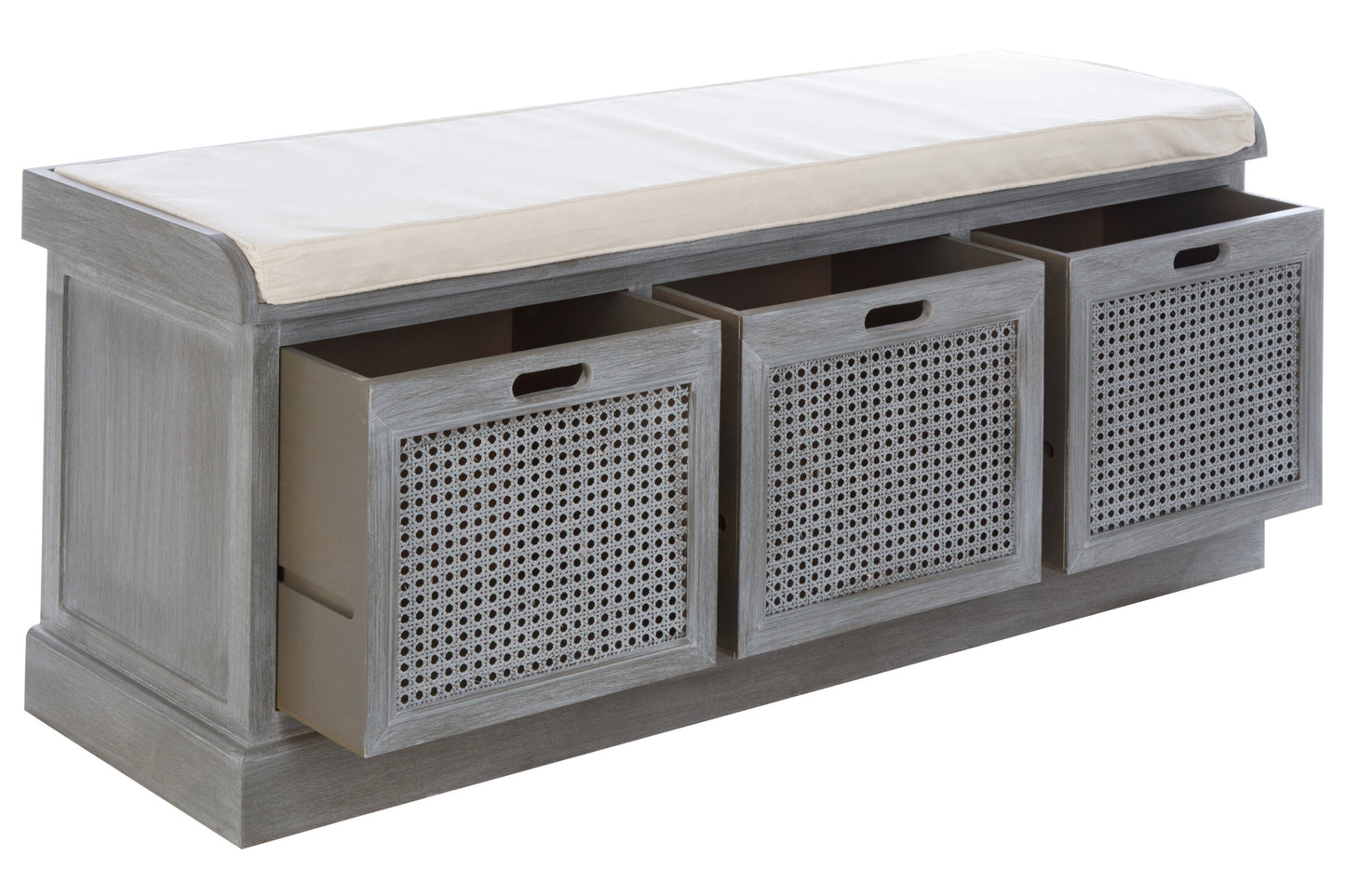Cambridge 3 Drawer Slate Grey Storage Bench