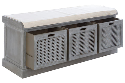 Cambridge 3 Drawer Slate Grey Storage Bench