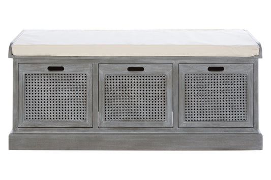 Cambridge 3 Drawer Slate Grey Storage Bench