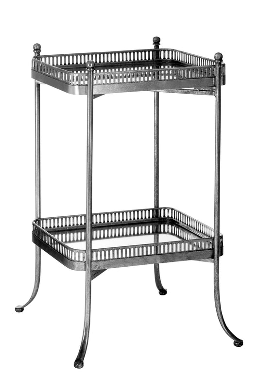 Gina Antique Silver Tray Table