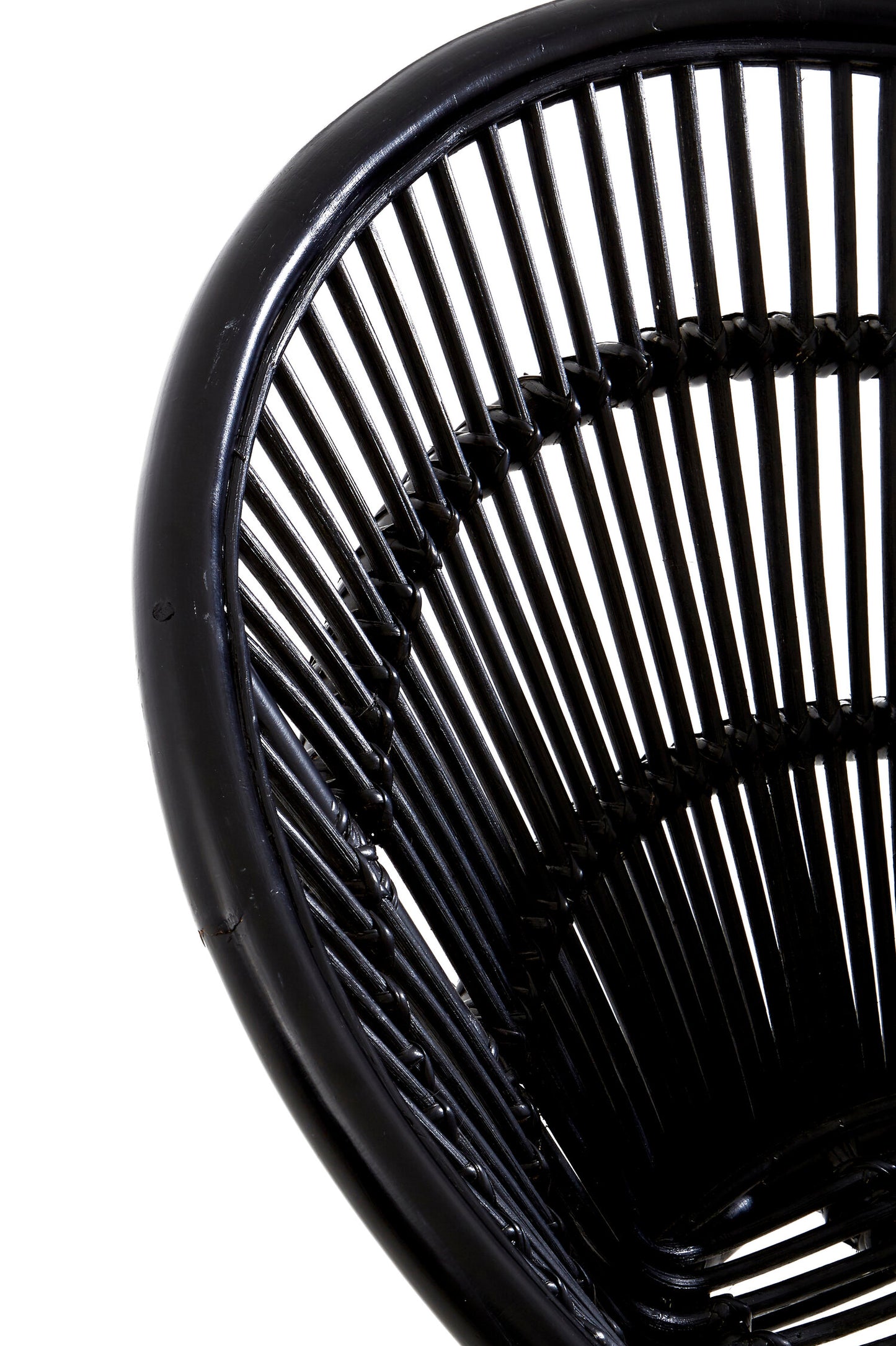 Napa Black Rattan Boho Accent Chair with Iron Legs