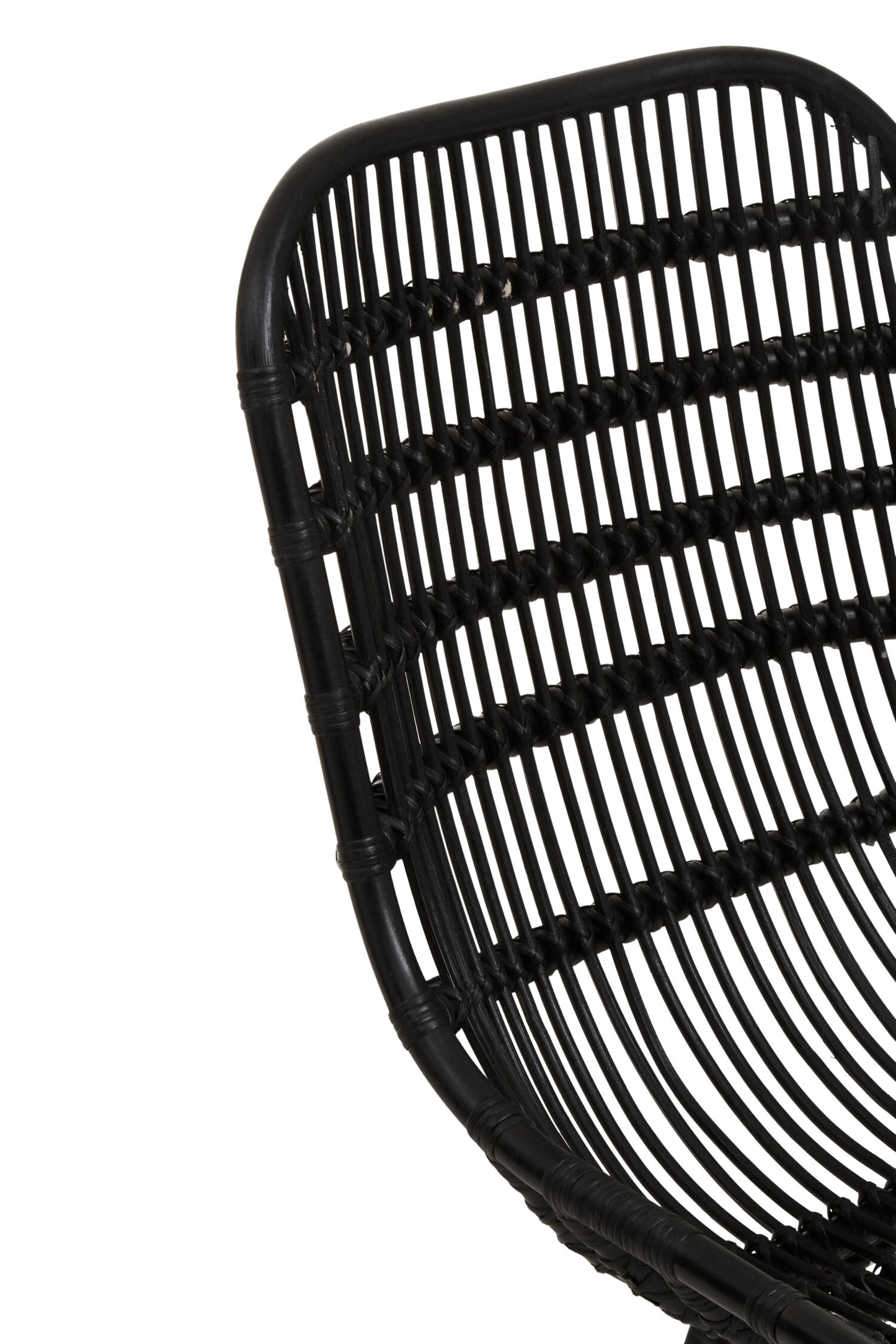 Napa Black Curved Rattan Boho Accent Chair