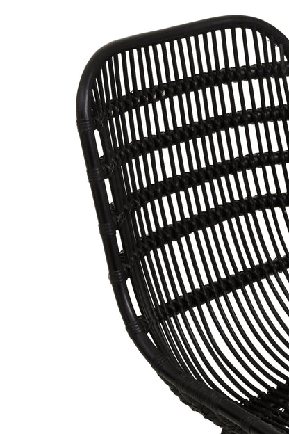 Napa Black Curved Rattan Boho Accent Chair