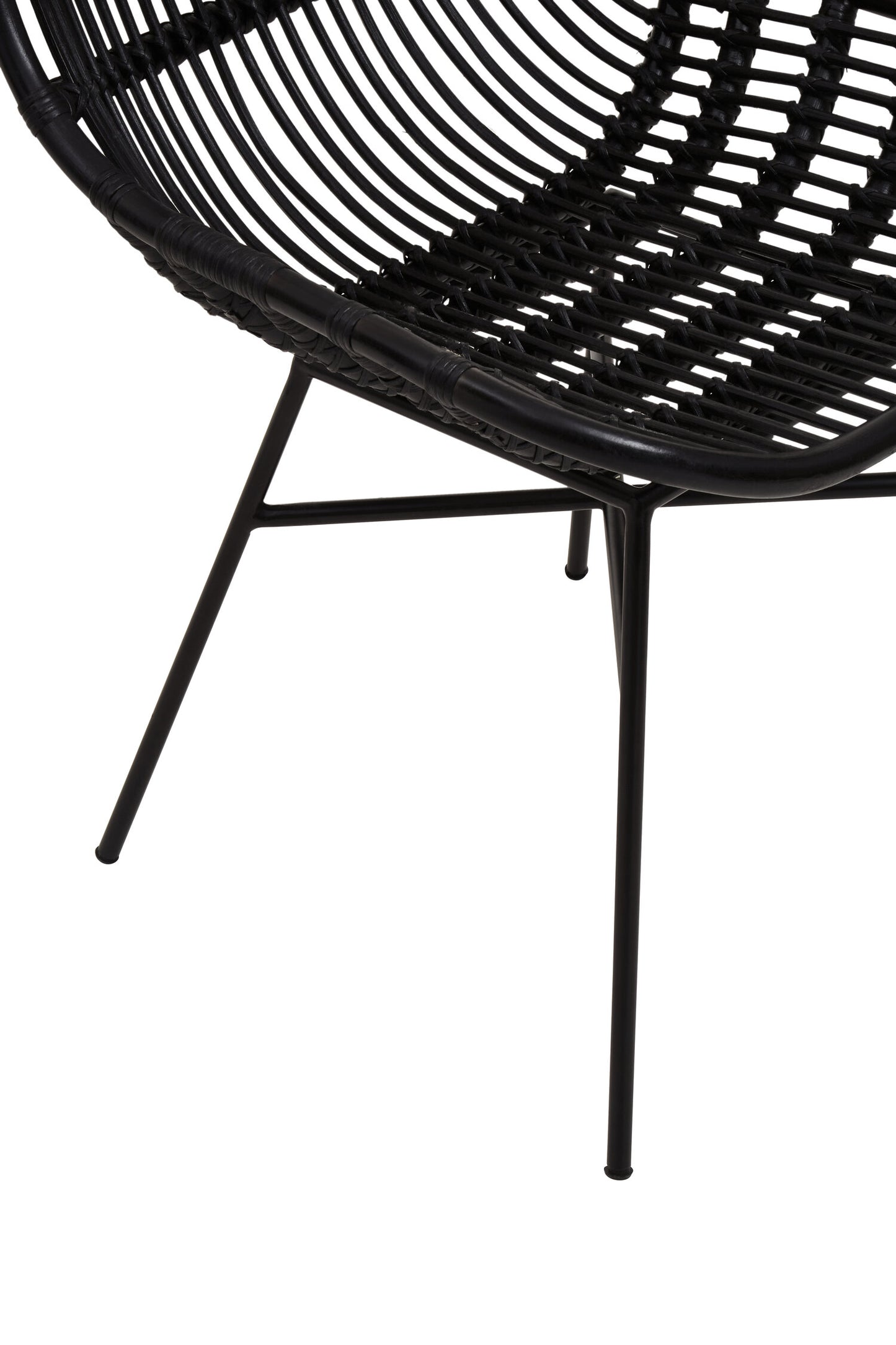 Napa Black Curved Rattan Boho Accent Chair