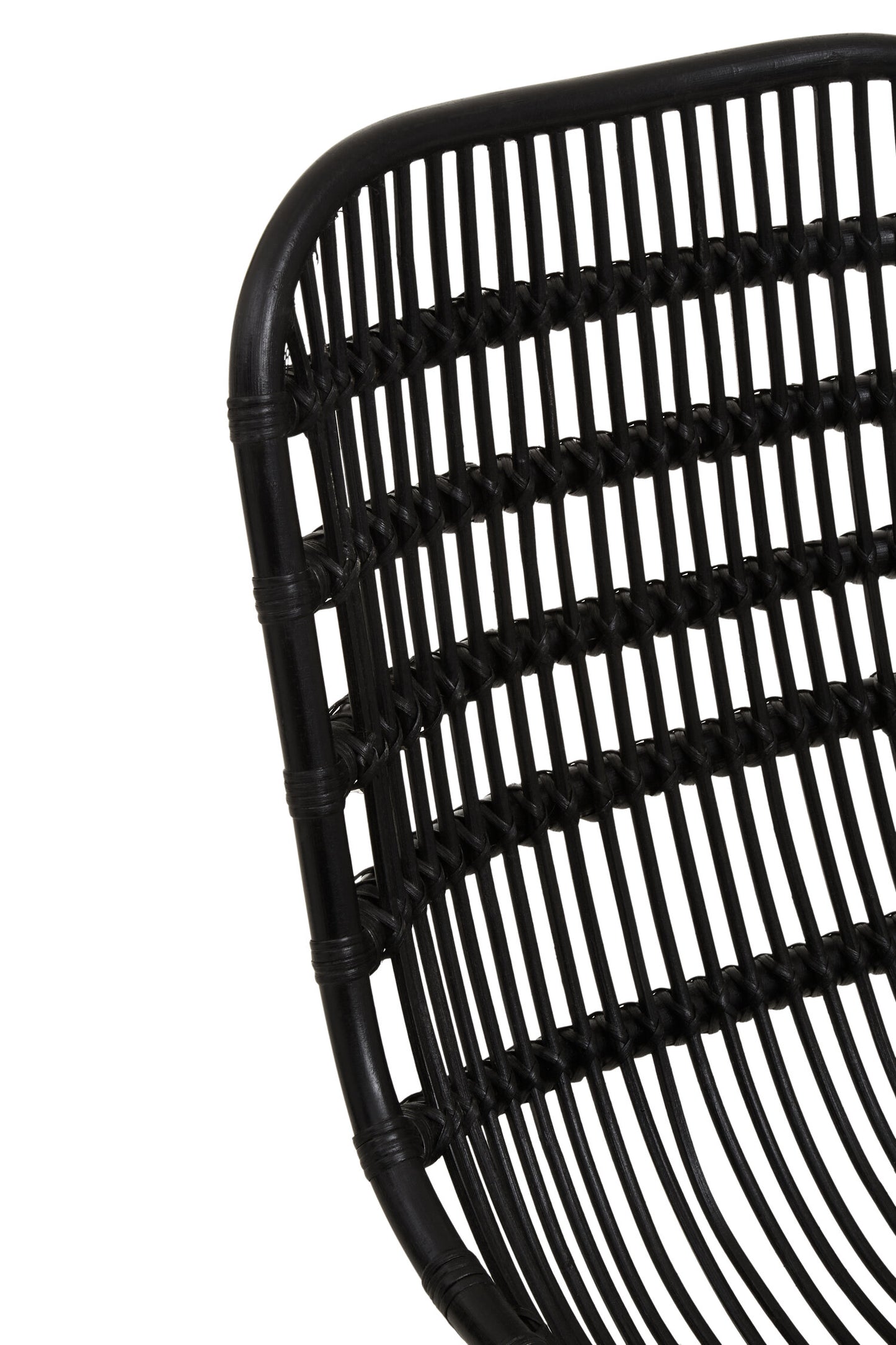Napa Black Curved Rattan Boho Accent Chair