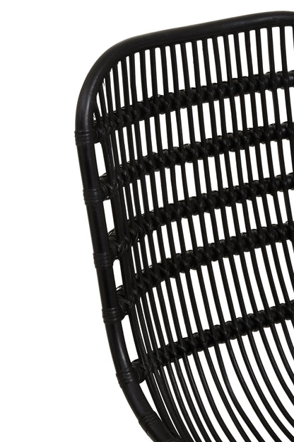 Napa Black Curved Rattan Boho Accent Chair