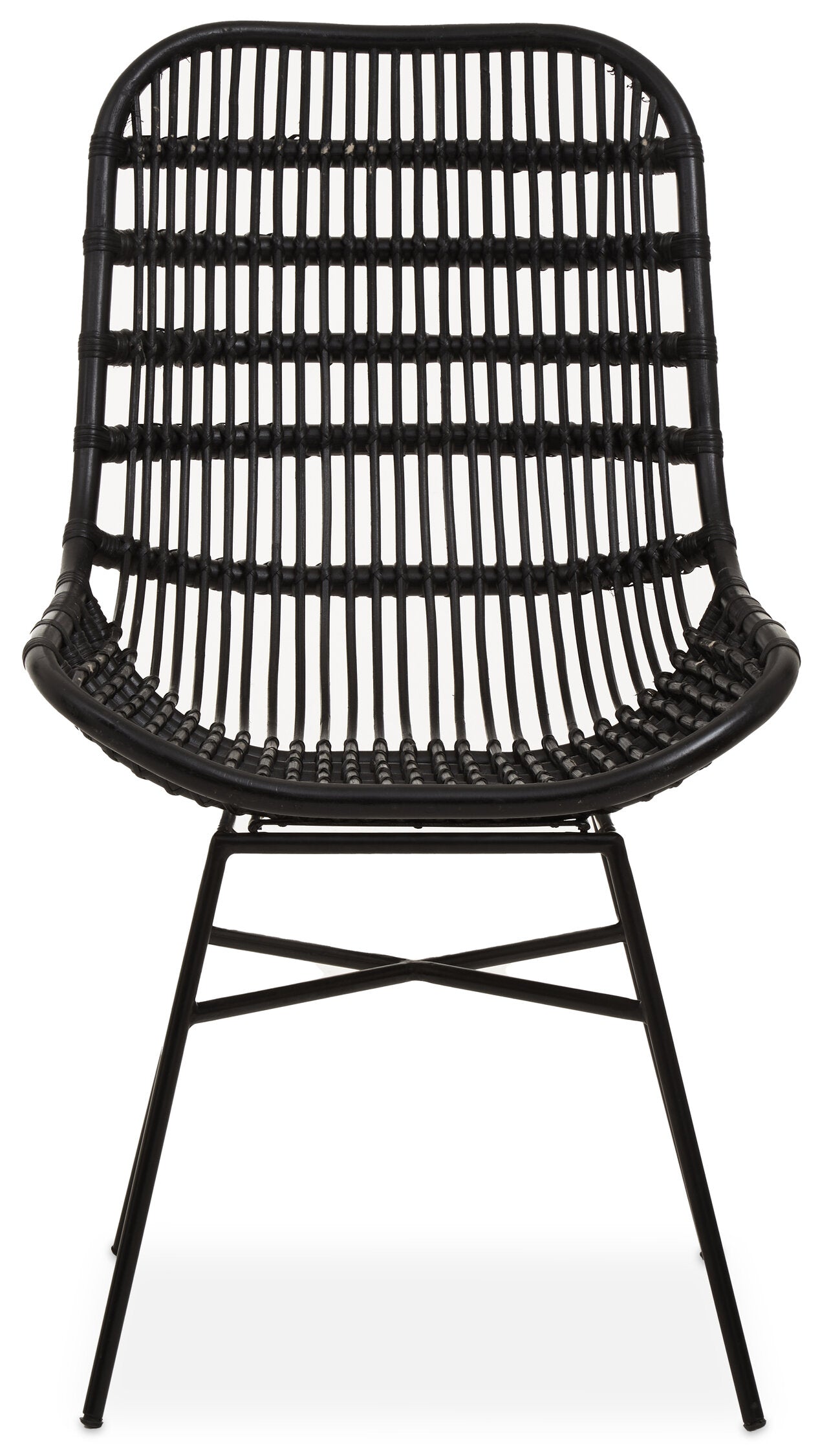 Napa Black Curved Rattan Boho Accent Chair | Bali & Blue