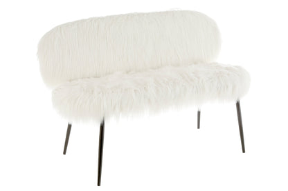 Angelina Faux Fur Two Seater Sofa With Black Legs