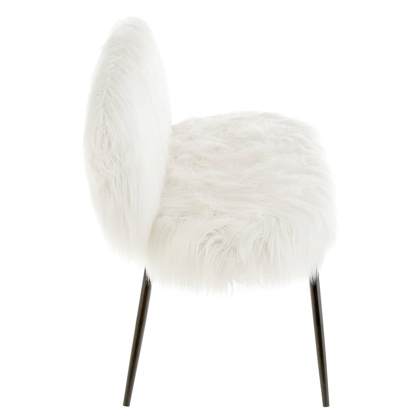 Angelina Faux Fur Two Seater Sofa With Black Legs