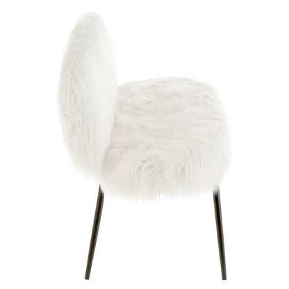 Angelina Faux Fur Two Seater Sofa With Black Legs