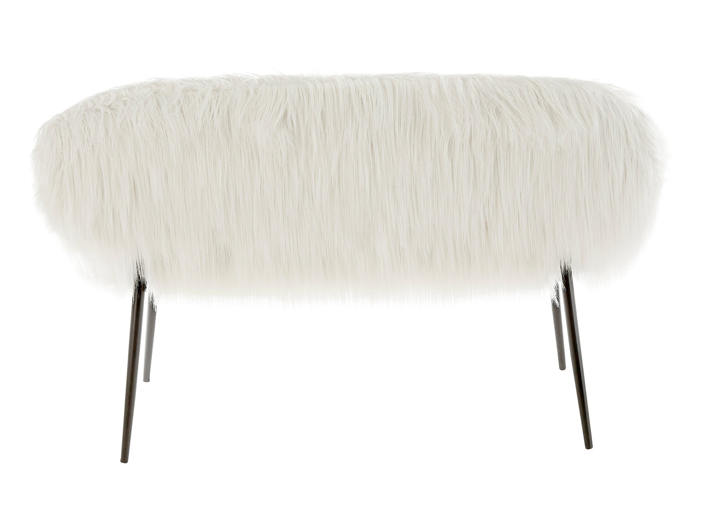 Angelina Faux Fur Two Seater Sofa With Black Legs