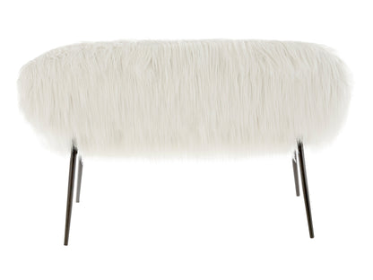 Angelina Faux Fur Two Seater Sofa With Black Legs