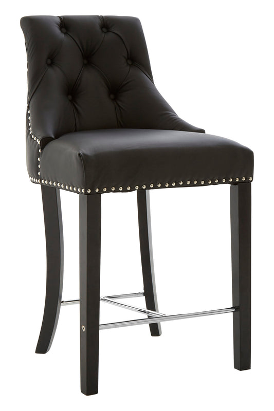 Loxton Black Faux Leather Bar Stool
