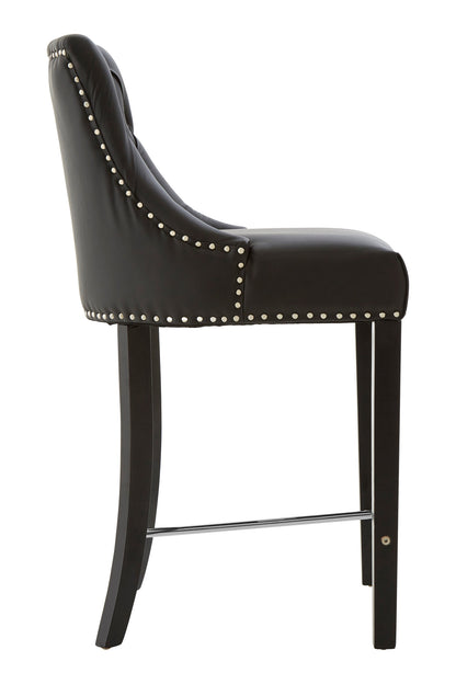 Loxton Black Faux Leather Bar Stool