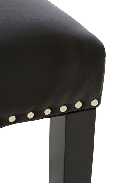 Loxton Black Faux Leather Bar Stool