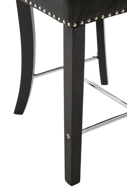 Loxton Black Faux Leather Bar Stool