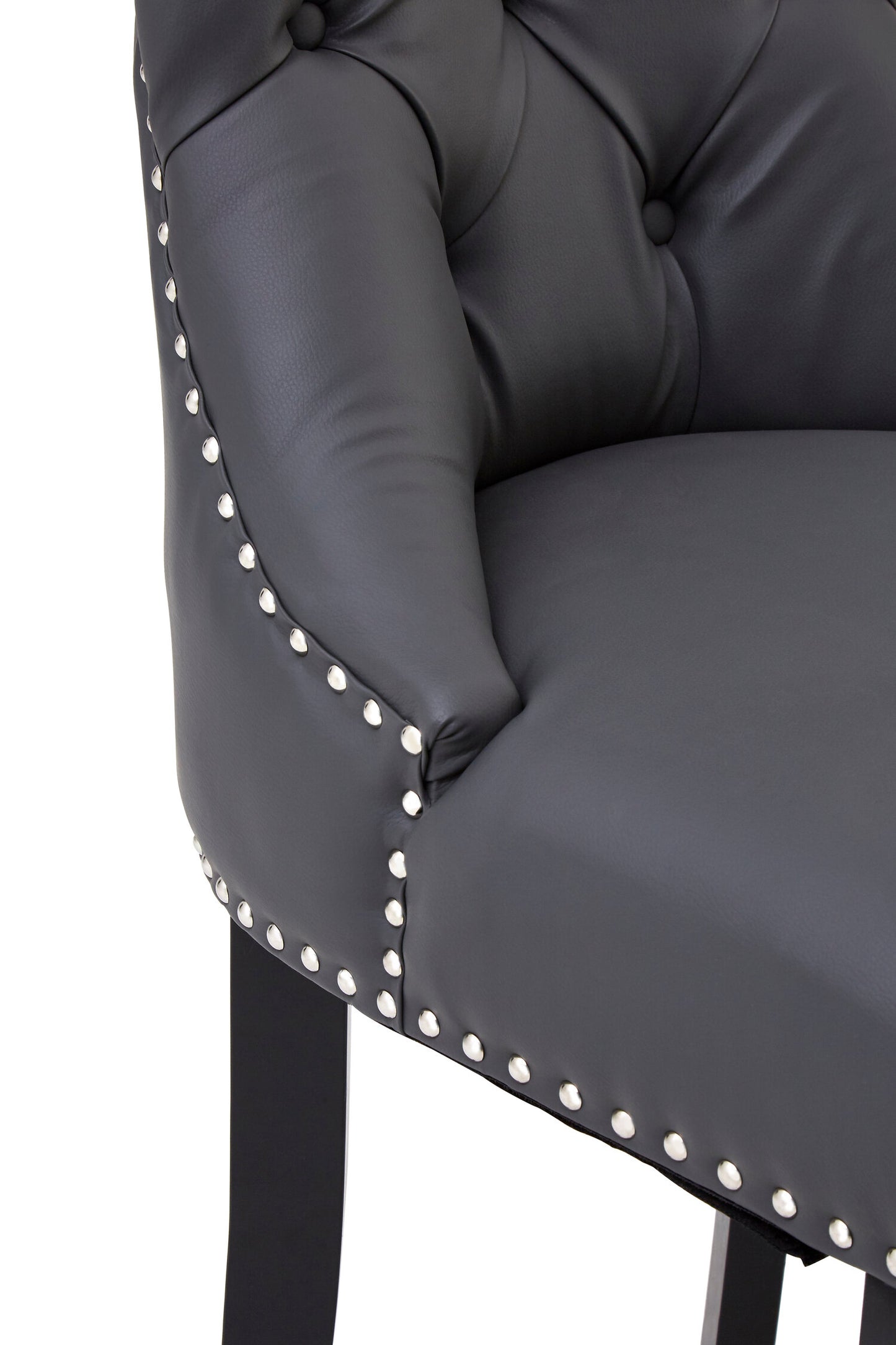 Loxton Grey Faux Leather Bar Stool