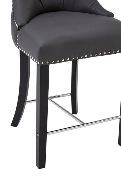 Loxton Grey Faux Leather Bar Chair Bar Stool | Bali & Blue