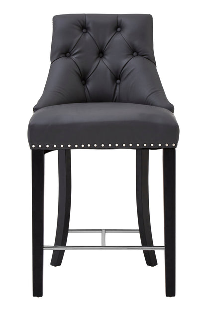 Loxton Grey Faux Leather Bar Stool