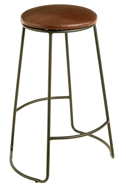 Shoreditch Faux Leather Bar Stool with Metal Legs