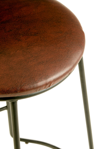 Shoreditch Faux Leather Bar Stool with Metal Legs