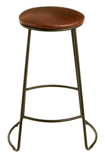 Shoreditch Faux Leather Bar Stool with Metal Legs