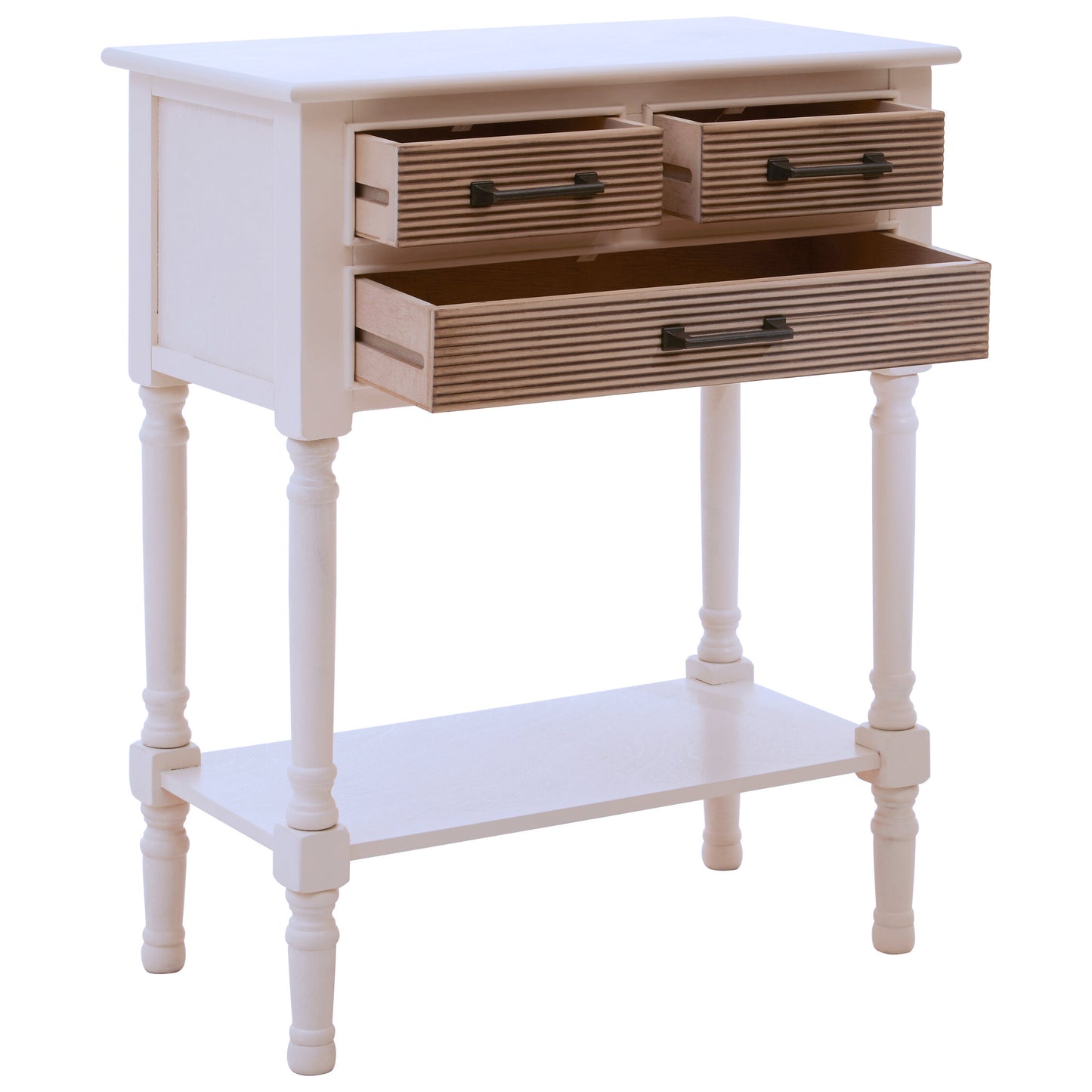 Cambridge 3 Drawers White Console Table