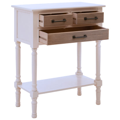 Cambridge 3 Drawers White Console Table