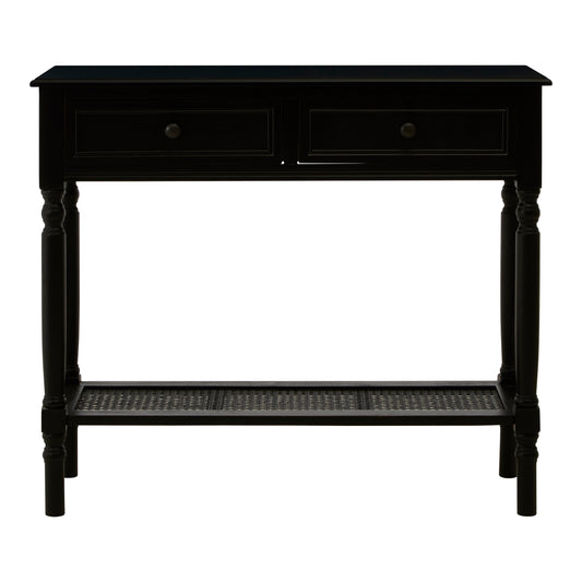 Cambridge 2 Drawer Black Finish Console Table