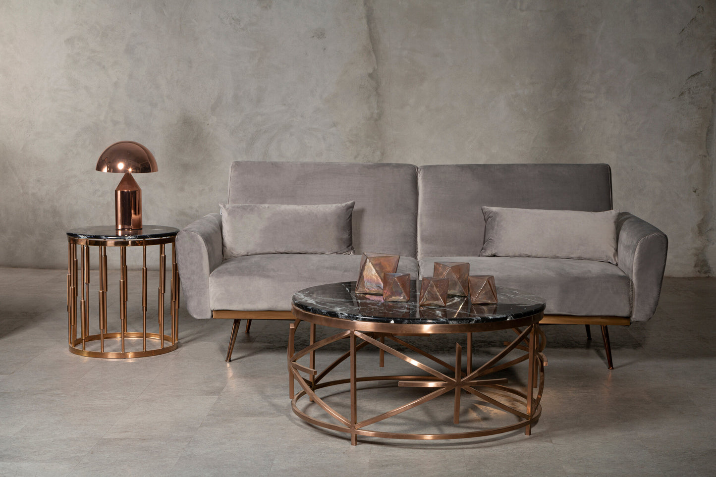 Vivaldi Grey Velvet Sofa Bed