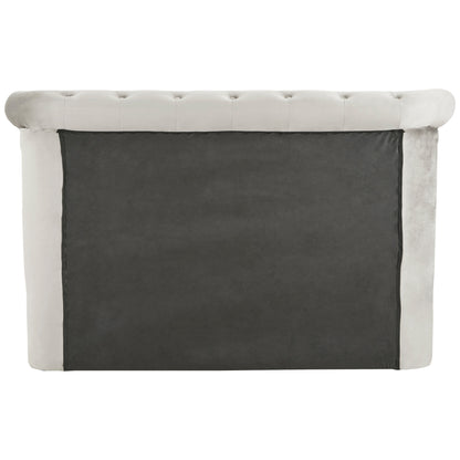 Enola Grey Brushed Velvet Ottoman King Bed | Bali & Blue