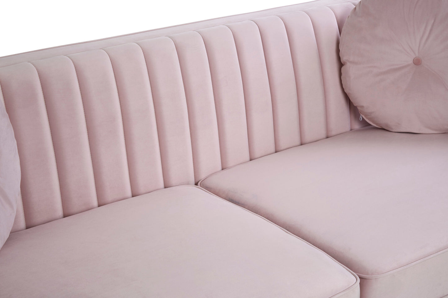 Faith Pink Three Seater Velvet Sofa